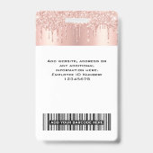 Badge Rose Gold des disques de Parties scintillant des e (Arrière)