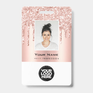 Badge Rose Gold des disques de Parties scintillant des e