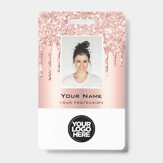 Badge Rose Gold des disques de Parties scintillant des e (Avant)