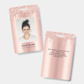 Badge Rose Gold des disques de Parties scintillant des e (Recto et verso)