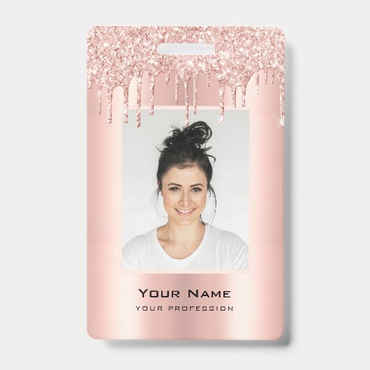 Badge Rose Gold des disques de Parties scintillant des e (Face)