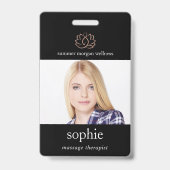 Badge Rose Gold Lotus Flower Photo & Nom (Avant)