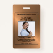 Badge Rose Gold/Personalised Photo - Employee Award (Dos)