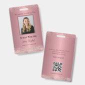 Badge Rose Gold Signature Elegance Code employé (Recto et verso)