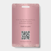 Badge Rose Gold Signature Elegance Code employé (Dos)