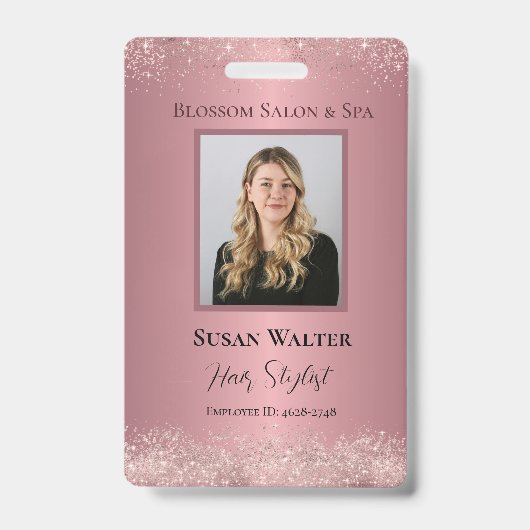 Badge Rose Gold Signature Elegance Code employé (Face)
