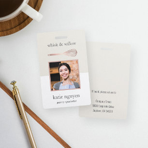 Badge Rose Gold Whisk Boulangerie / Traiteur Employé Pho