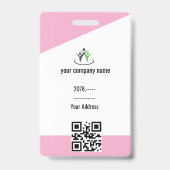 Badge Rose | Logo de l'employé de la photo ou sécurité d (Arrière)