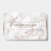 Badge Rose-or & blanc Faux Marbre Bordure (Arrière)