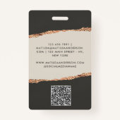 Badge Rose or naturel noir moderne ceinture élégante bad (Dos)