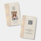 Badge Rose or naturel rose moderne ceinture élégante bad (Front & Back)