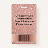 Badge Rose Parties scintillant or Look Bling Diamond Bus (Dos)