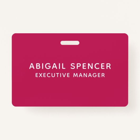 Badge Rose professionnel moderne classique rouge (Devant)