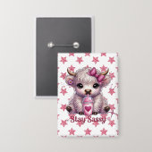 Badge Rose, Restez Impertinents, Vaches des Highlands (Recto/Verso)