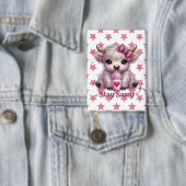 Badge Rose, Restez Impertinents, Vaches des Highlands (Insitu)