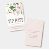 BADGE ROSE ROSE ROSE ROSE FLORALE VIP N'IMPORTE QUEL THÈ (Avant & arrière)