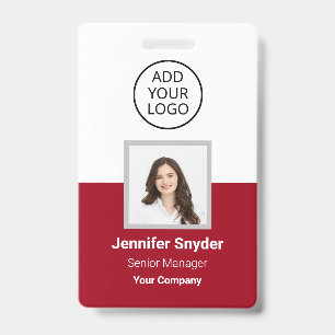 Badge Rose Rouge, Photo d'identité de l'employé avec cod