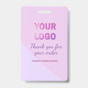 Badge Rose violet votre logo connectez-vous avec nous su