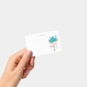 Badge Roses turquoise avec touches (Manuel / portable)