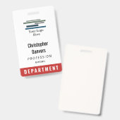 Badge Rouge Blanc Code employé Grand logo (Avant & arrière)