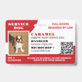 Badge Rouge blanc Service Chien - ID photo Code QR (Avant)
