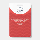 Badge rouge de code-barres personnalisé pour emplo (Arrière)