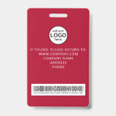 Badge rouge d'événement de code-barres de personne (Arrière)