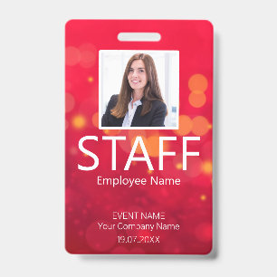 Badge rouge d'événement de code-barres de personne