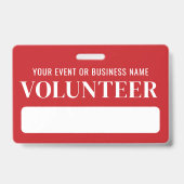 Badge Rouge et Blanc volontaire (Arrière)