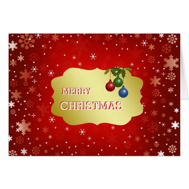 Badge rouge et or avec boules Marry Noël (Devant horizontal)