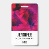 Badge Rouge foncé et violet Gras & Abstrait moderne (Arrière)