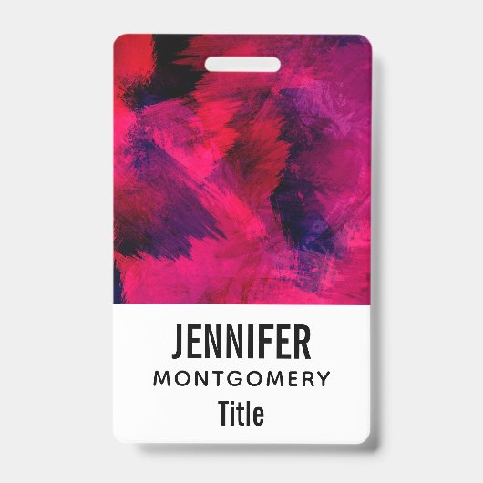 Badge Rouge foncé et violet Gras & Abstrait moderne (Avant)