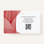 Badge Rouge | ID photo de l'employé Sécurité de la socié (Dos)