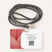 Badge Rouge | ID photo de l'employé Sécurité de la socié (Derrière avec lanière)