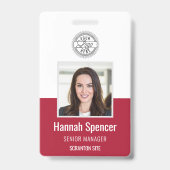Badge Rouge | ID photo de l'employé Sécurité de la socié (Avant)