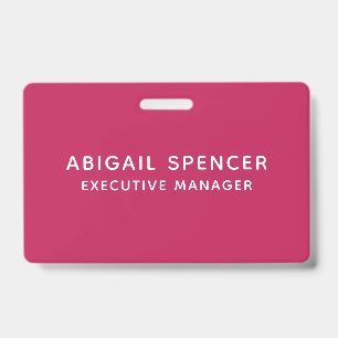 Badge Rouge Rose Moderne Simple et Classe Professionnel
