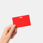 Badge Rouge Uni | Classique | Élégant | Tendance (Manuel / portable)