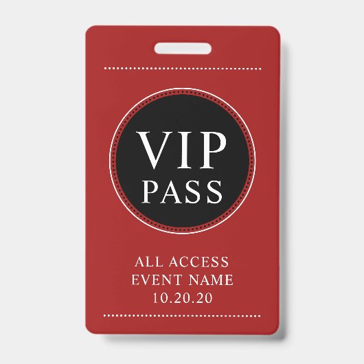 Badge rouge VIP All Access (Avant)