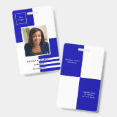 Badge Royal bleu blanc profil photo entreprise (Front & Back)