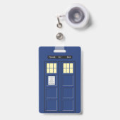 Badge Royaume-Uni - Blue Police Public Call Box 1 (Face avec clip rétractable)