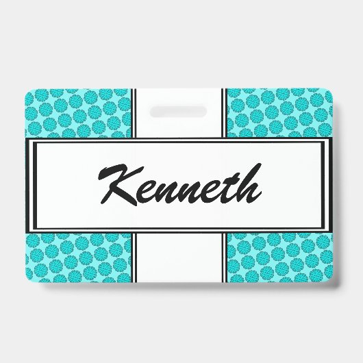 Badge Ruban de fleur de bleu clair / sarcelle par Kennet (Avant)