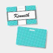 Badge Ruban de fleur de bleu clair / sarcelle par Kennet (Avant & arrière)