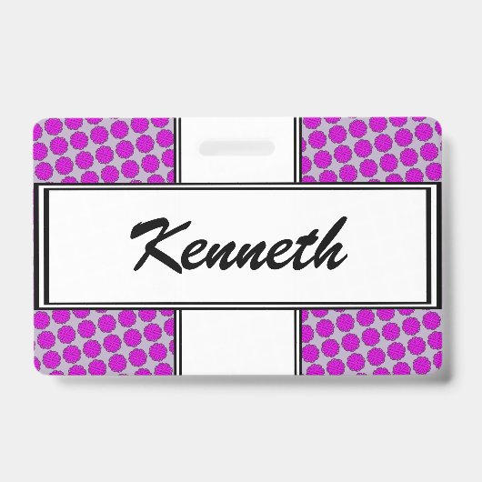 Badge Ruban de fleur violet par Kenneth Yoncich (Avant)