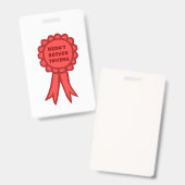 Badge Ruban de Récompense Rouge Ridicule Sans Effort (Avant & arrière)