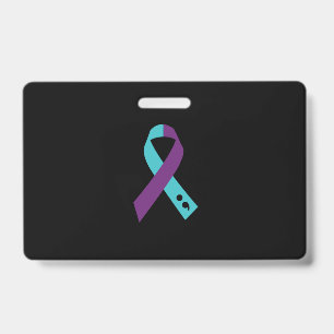Badge Ruban sarcelle violet Point-virgule Prévention du