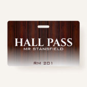 Badge Russe Red Wood Country School Pass Salle de classe (Devant)