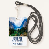 Badge Rustic Country Mountains Nature Scène Photographie (Derrière avec lanière)