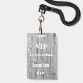 Badge Rustic Country VIP All Access Pass Insigne de conc (Avant avec lanière)
