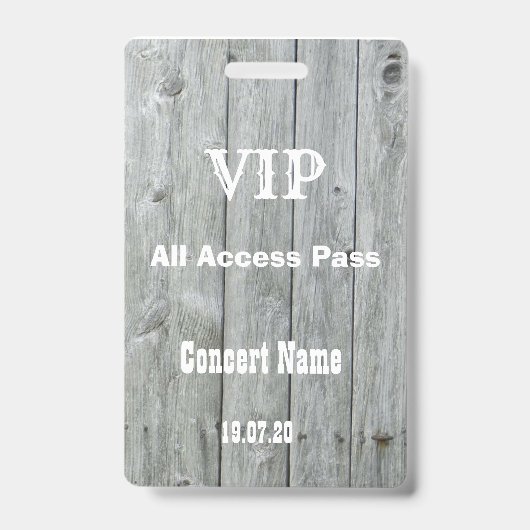 Badge Rustic Country VIP All Access Pass Insigne de conc (Avant)