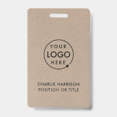 Badge Rustic Kraft | ID Moderne Logo d'entreprise (Avant)